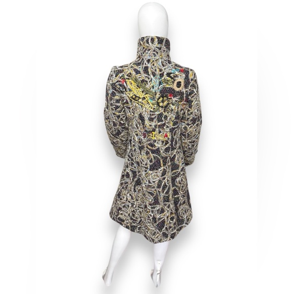 NWT Desigual Abstracto Tierra Wool Blend Embroidered Coat - Picture 6 of 12
